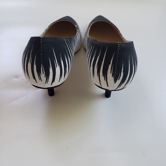 Cuoio Ecologico Made in Italy Heels Pumps Zebra Print Canvas Size 6.5 - Picture 4 of 6